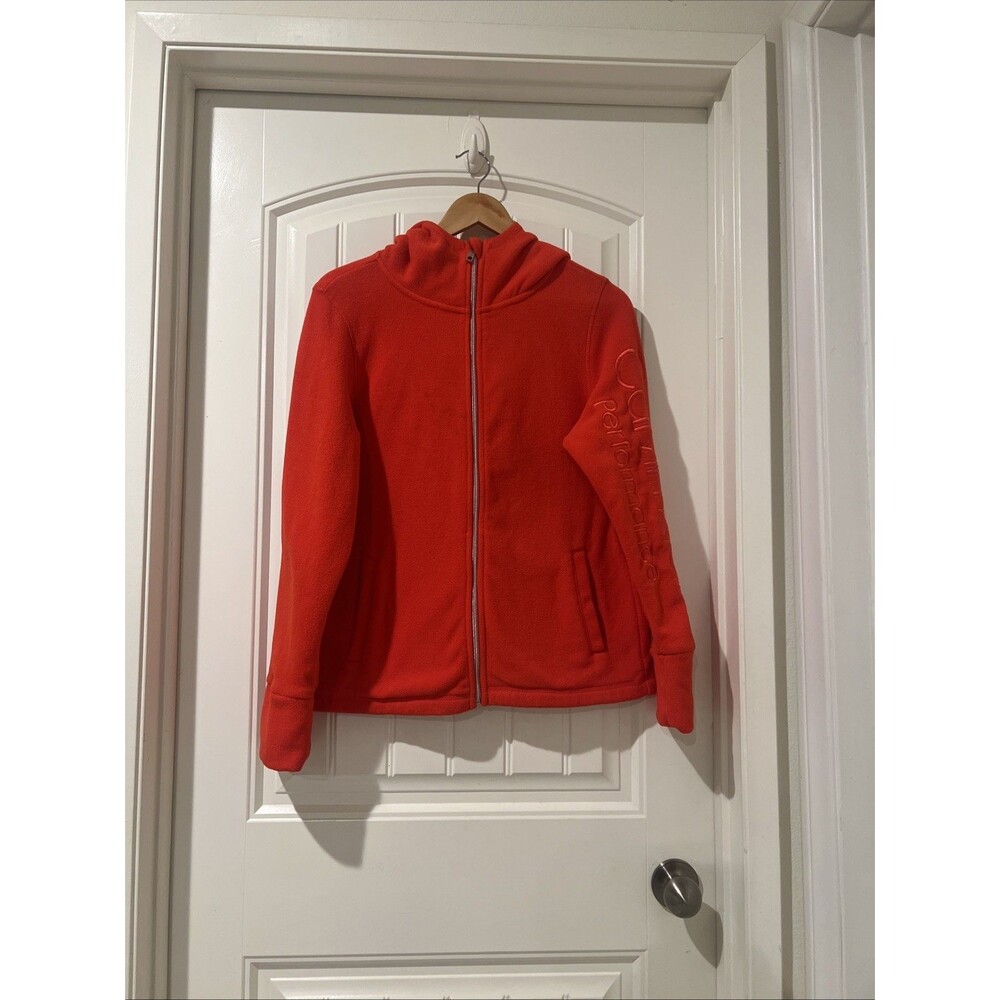 Calvin Klein Performance Full Zip Fleece Women's Coral Hooded Jacket NWOT Size M